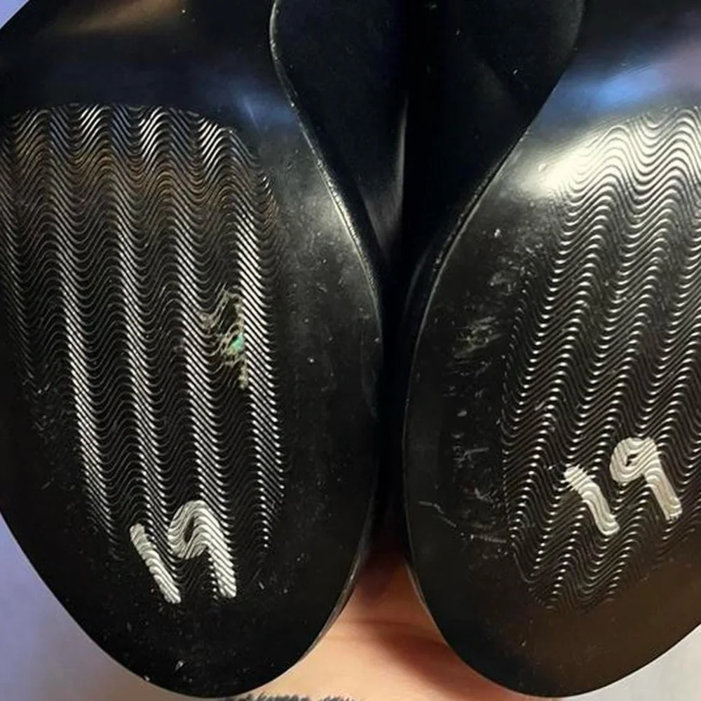 Demonia Black Heeled Boots with Gold Butterfly Accents - Picture 8 of 8